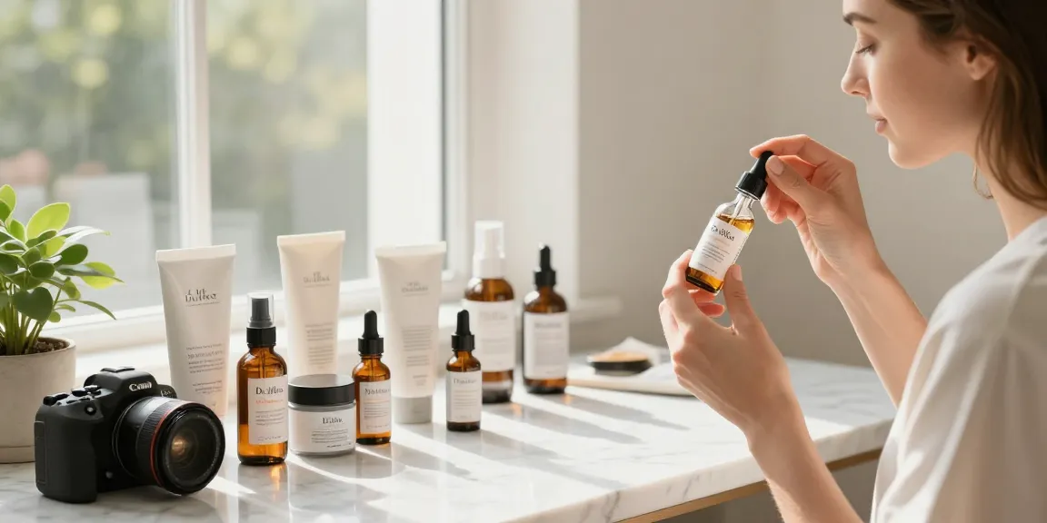 Een vrouw die Dr. Althea serum aanbrengt in een zonnige schoonheidssalon.