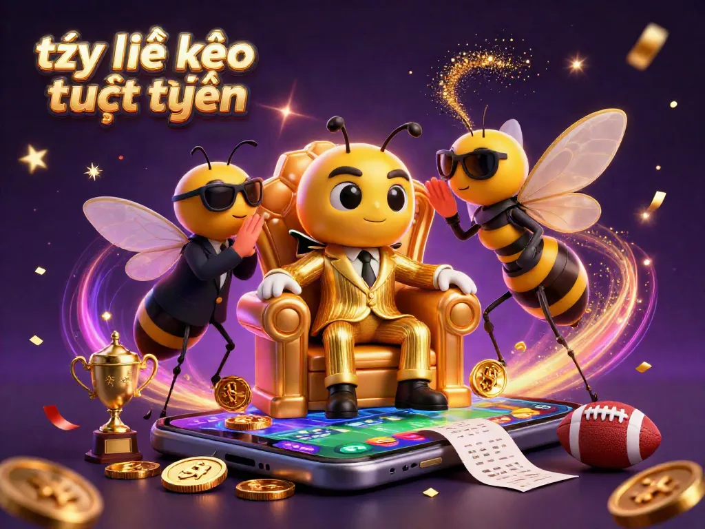 Tỷ lệ kèo trực tuyến shows sports betting excitement with a dynamic casino scene featuring a mob boss and butterfly.