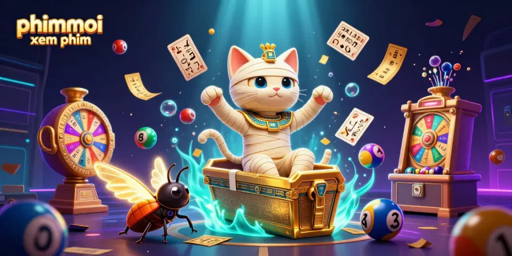 Experience the excitement of phimmoi xem phim with a lively Egyptian-themed casino scene featuring rich game elements.