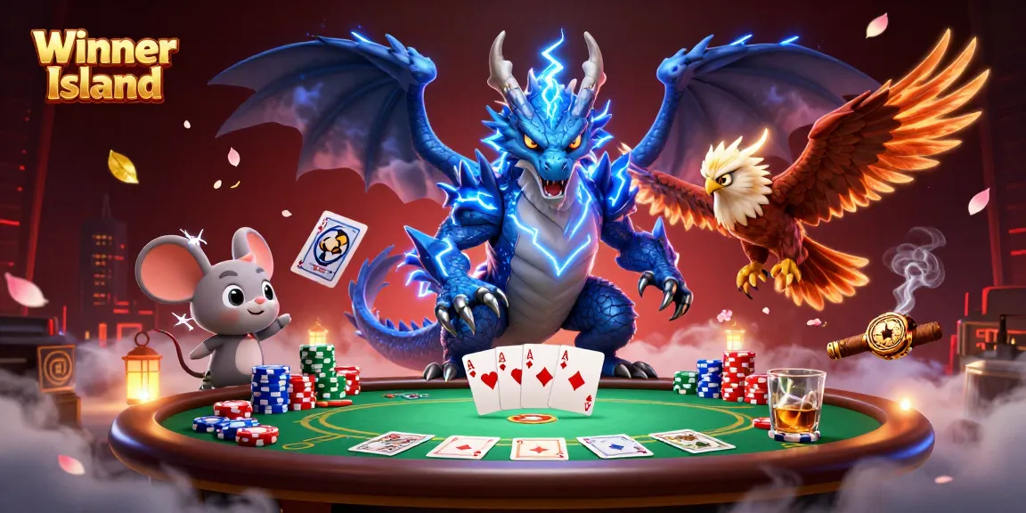 Experience Winner Island with vibrant casino elements and dynamic characters in a thrilling gambling scene.